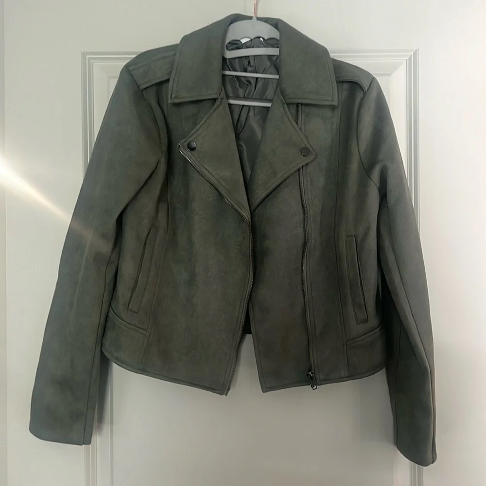 Not Your Baby Faux Suede Jacket - Green - Picture 2 of 7